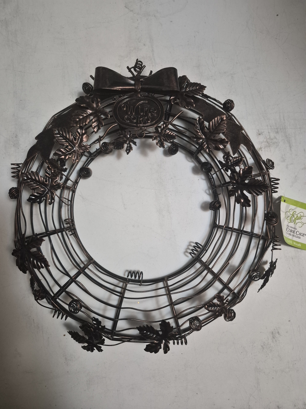 Epic Threads Metallic Bronze Leaf Wreath with Bow Accent